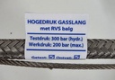 RVS gasslang, 200 bar, omvlochten