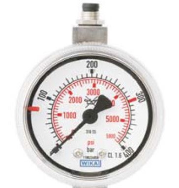 Contactmanometer RVS, 50mm, REED contact, achteraansluiting